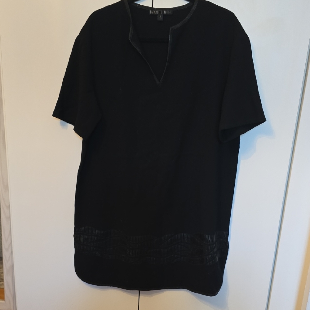 Lafayette 148 New York Black Short Sleeve Tee